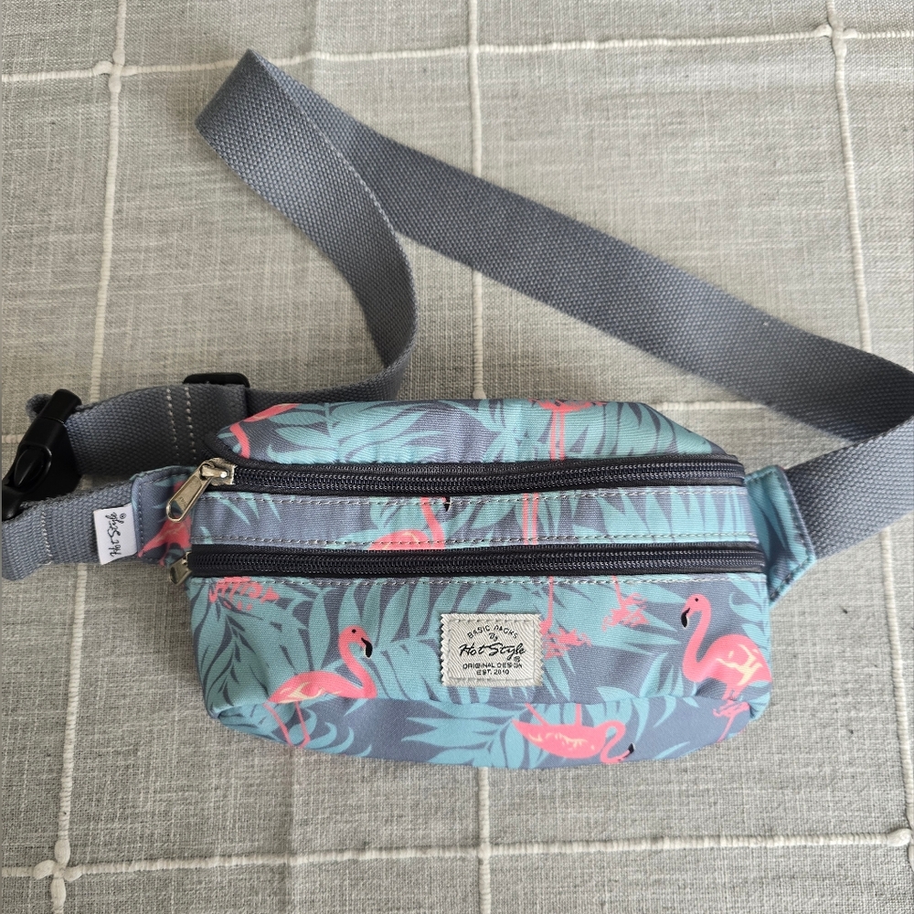 Flamingo Print Waist Bag 45inches Buckle To Buckle Including Fanny Pack
